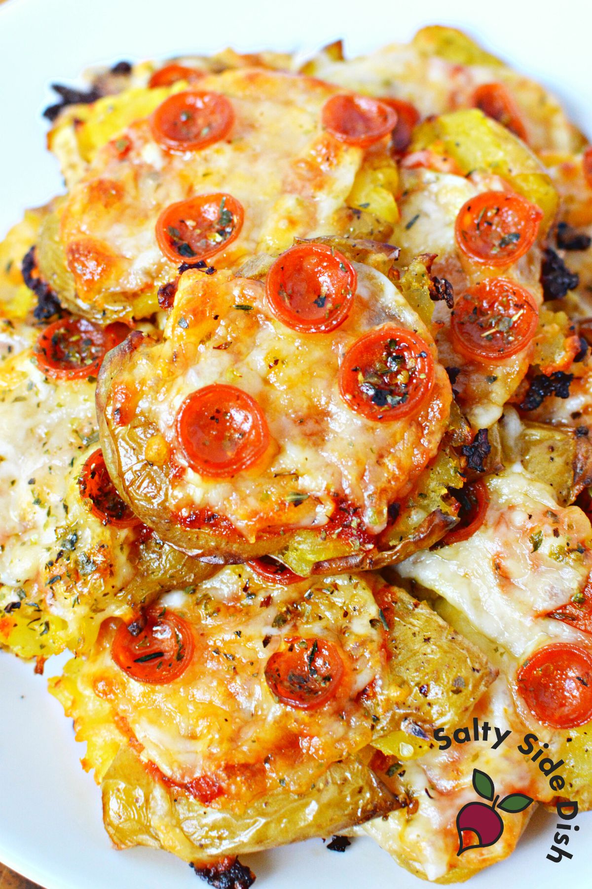smashed potato pizzas.