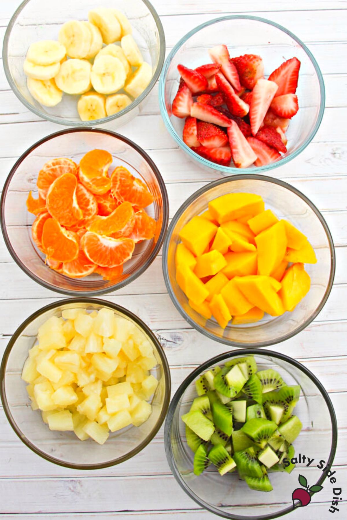 bowls of fresh fruits.