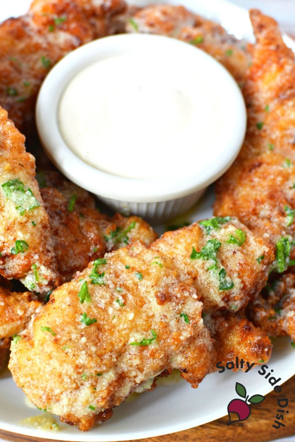 Making Crispy Garlic Parmesan Chicken Tenders at Home Salty Side Dish