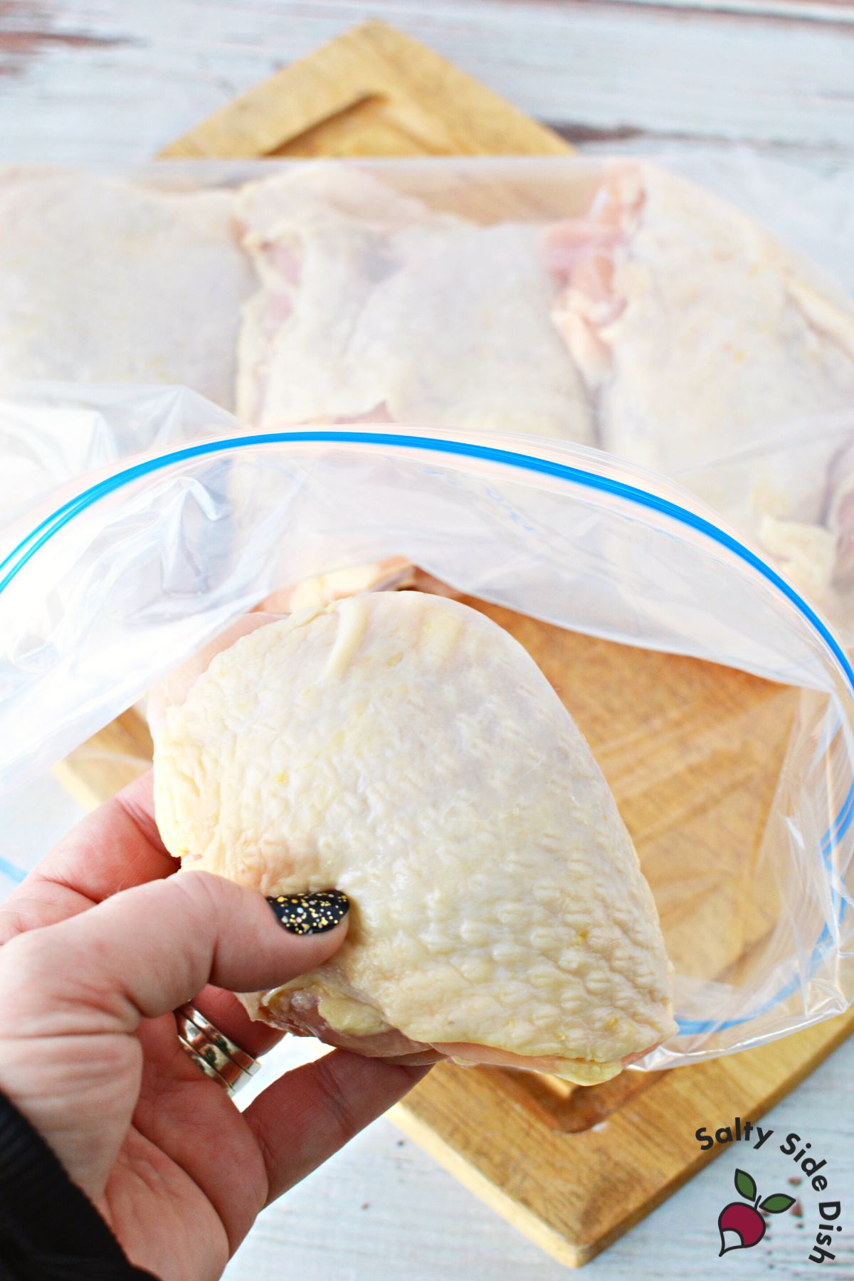 chicken thighs can go in a slow cooker just fine.