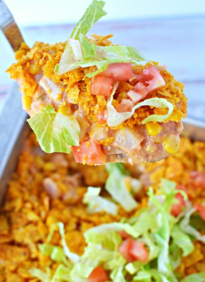 spoonful of Doritos casserole.