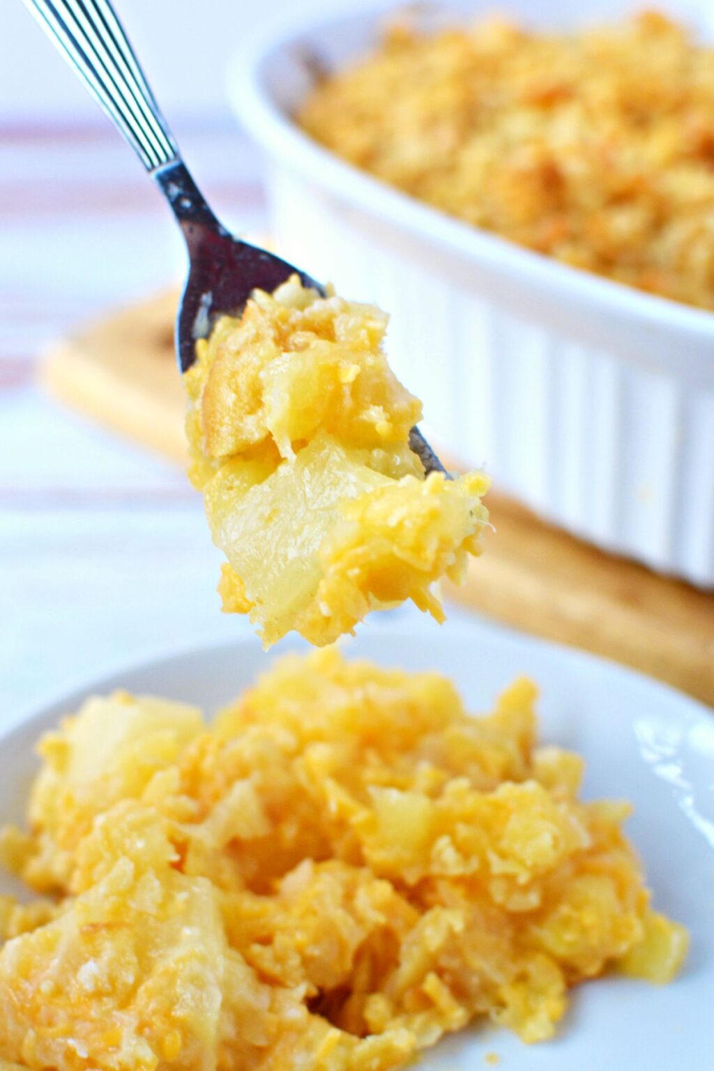 Pineapple Casserole with Cheese and Buttery Ritz Crackers Easy