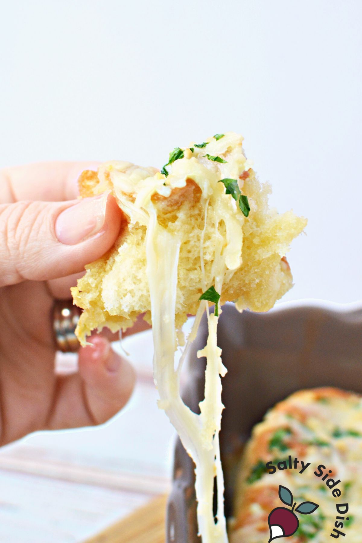 cheesy garlic bread pull.