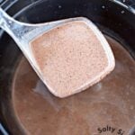 ladle hot chocolate from crock pot.