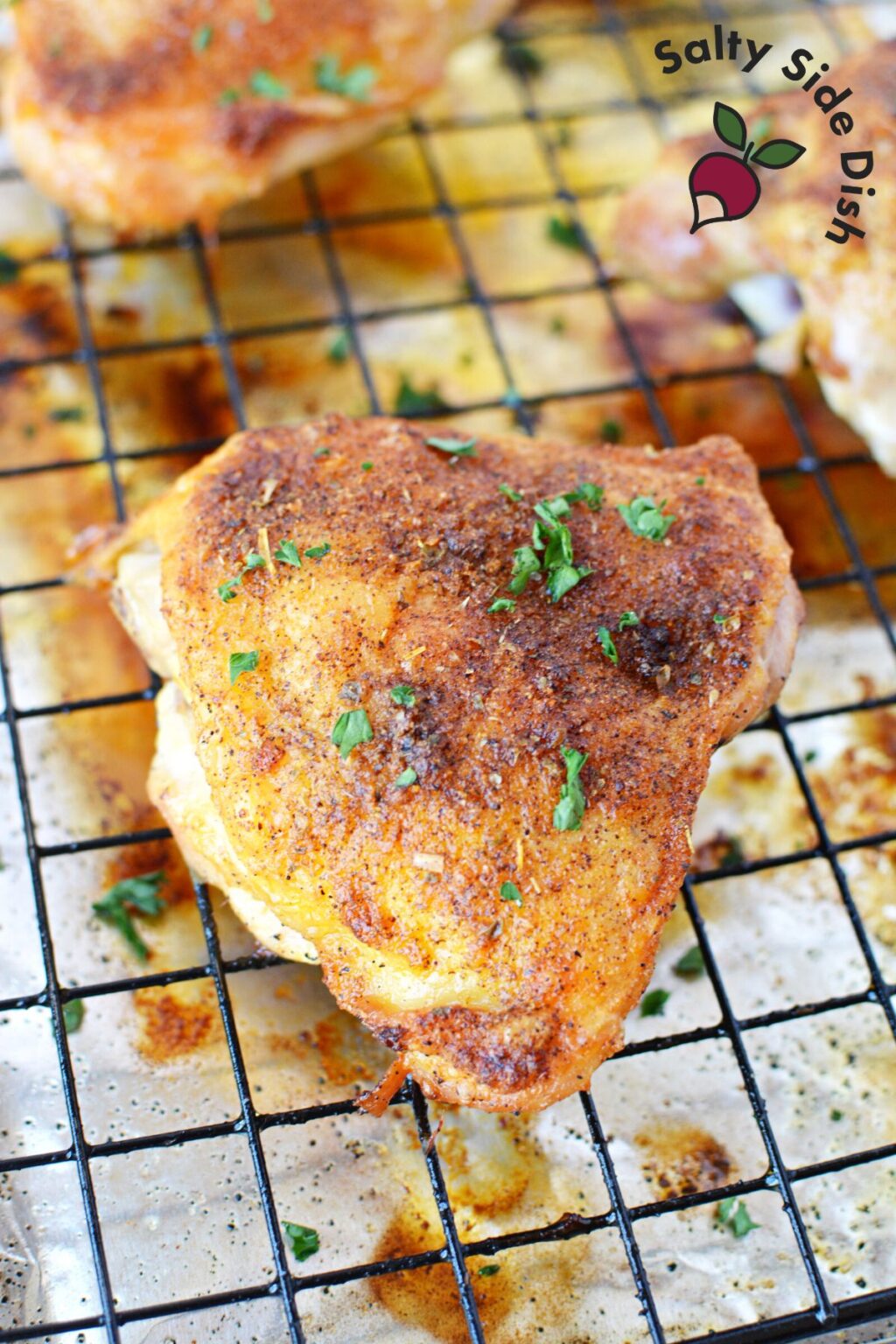 Oven Baked Chicken Thighs with Crispy Skin | SaltySideDish.com