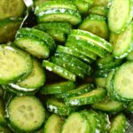 Ranch cucumbers in a bowl.