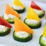 easy cucumber bites with bell pepper.