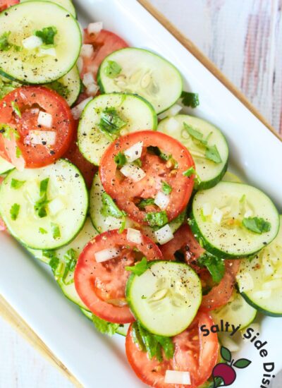 side dish recipe for tomato onion cucumber salad.