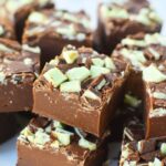 close up picture of andes fudge recipe.