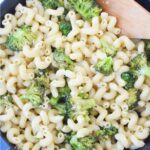 cast iron pan with cavatelli and broccoli recipe.