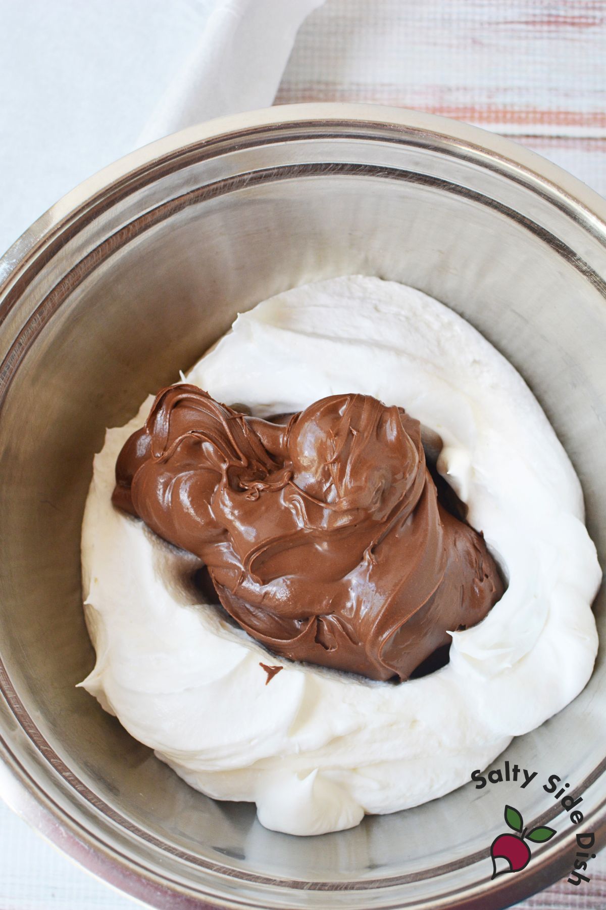 cool whip and melted chocolate mixed together for 3 ingredient candy recipe at home