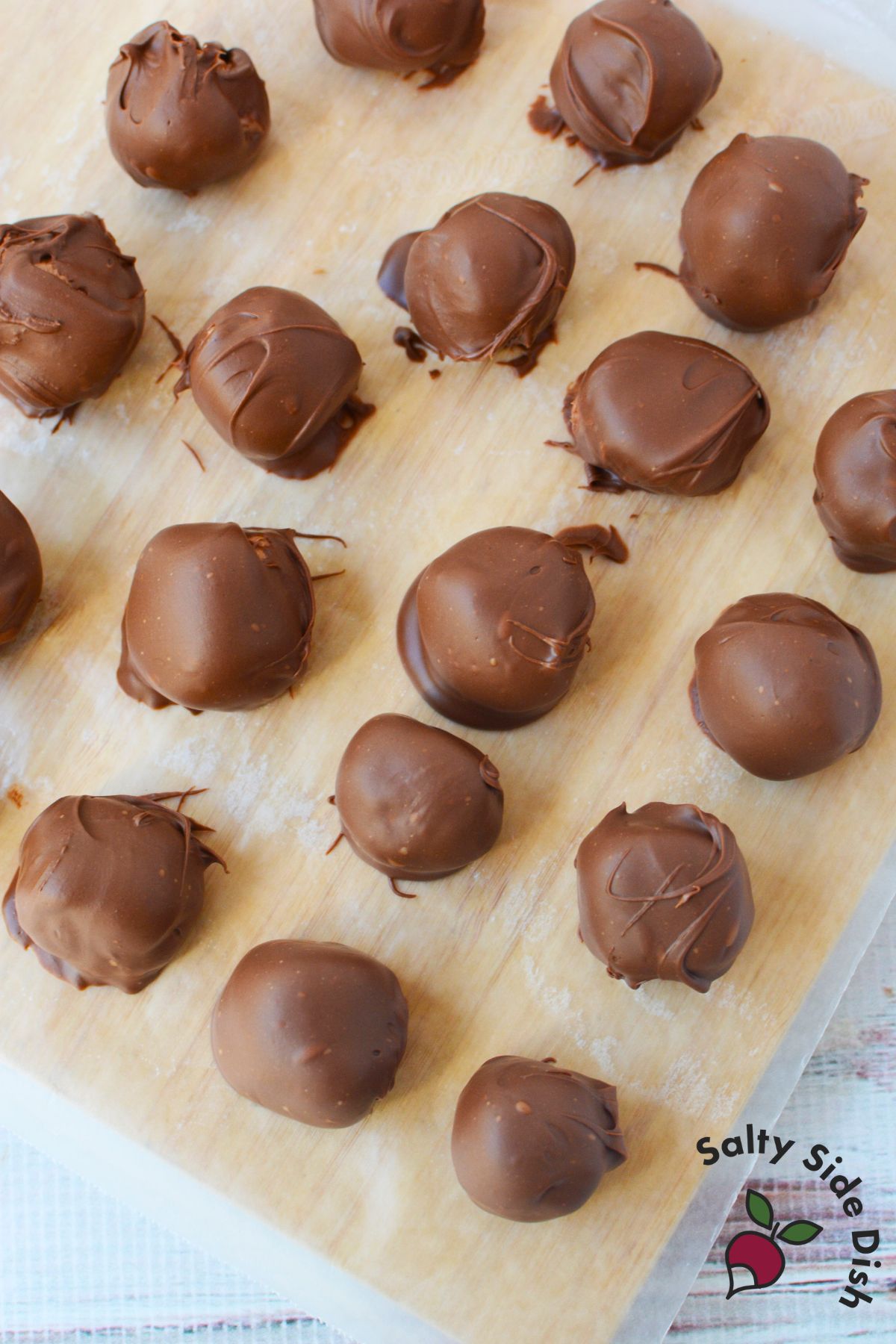 ROLLED CANDY AND CHOCOLATE ON PARCHMENT PAPER