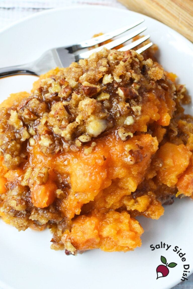 full recipe card for sweet potato casserole from ruth chris homemade in your own kitchen.