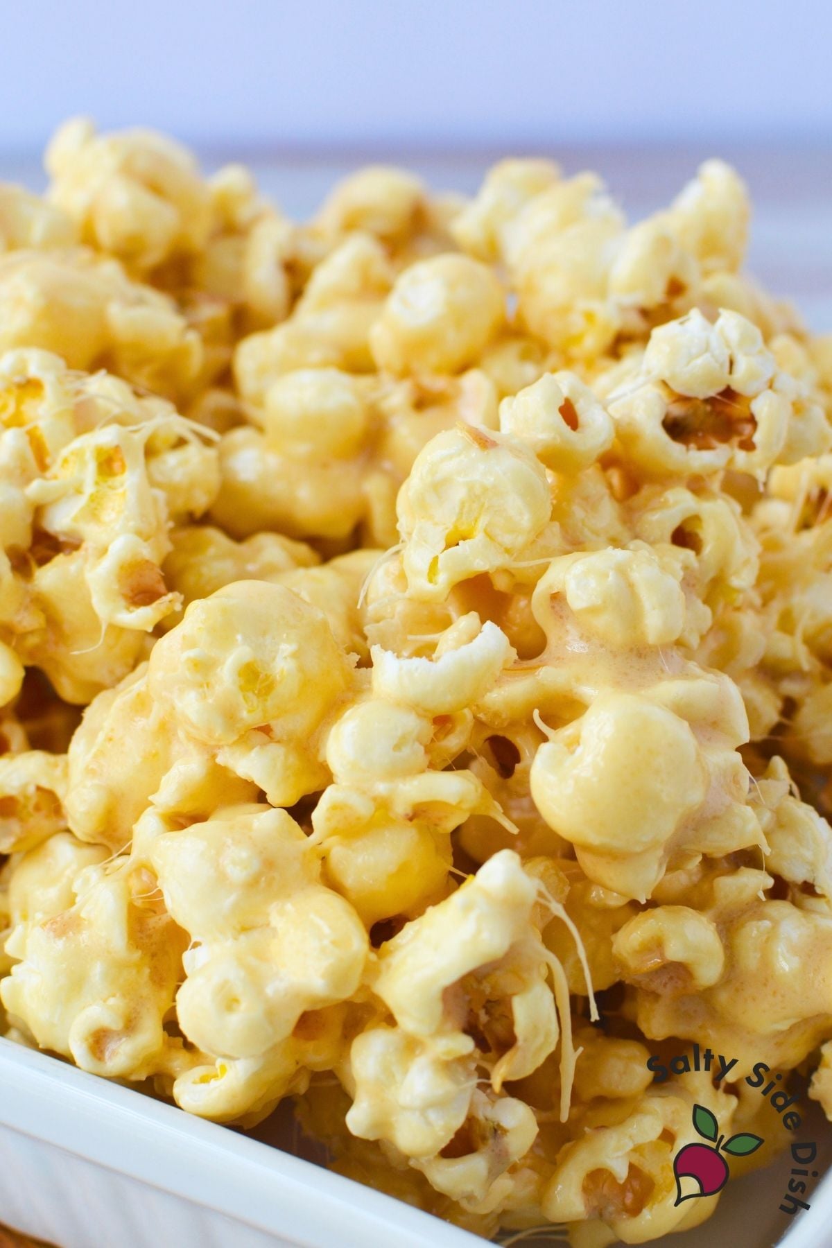 Close up of soft and chewy marshmallow popcorn pieces