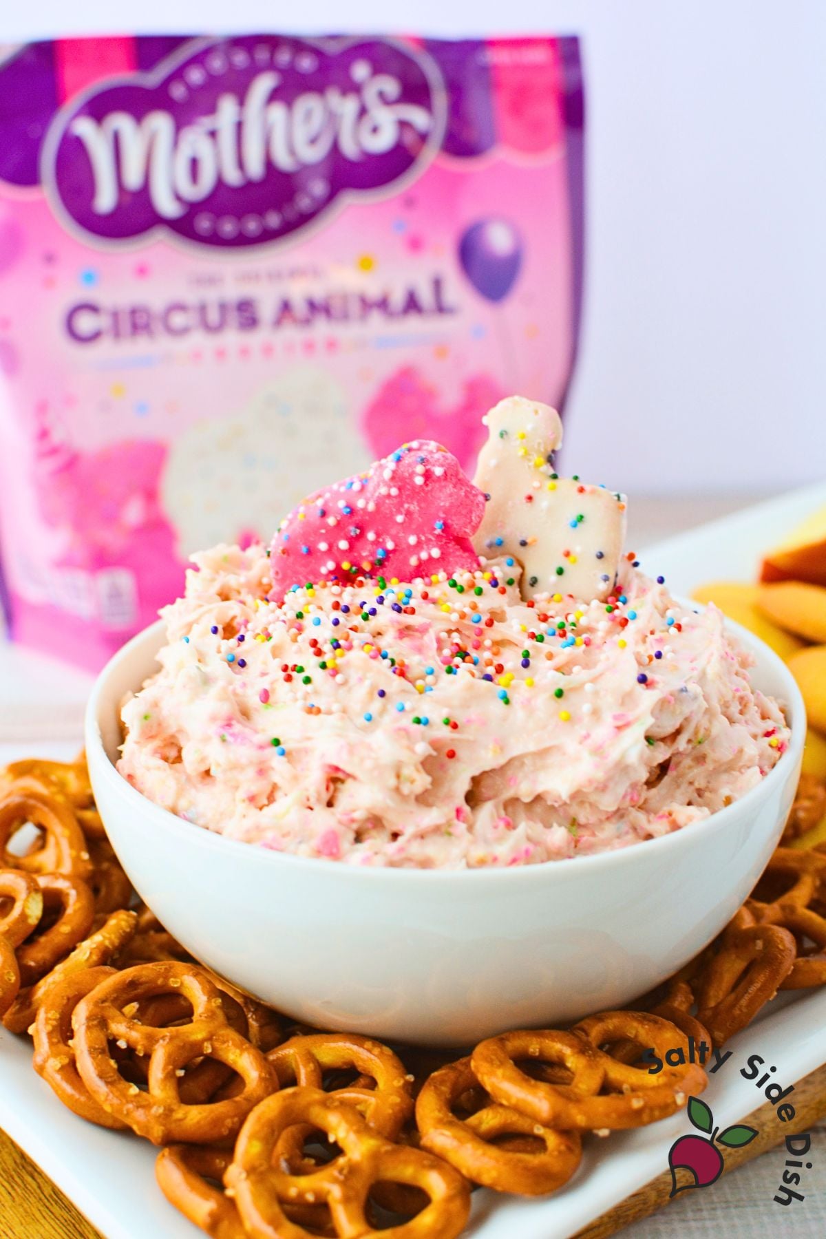 large bowl of ready to eat animal cracker dip