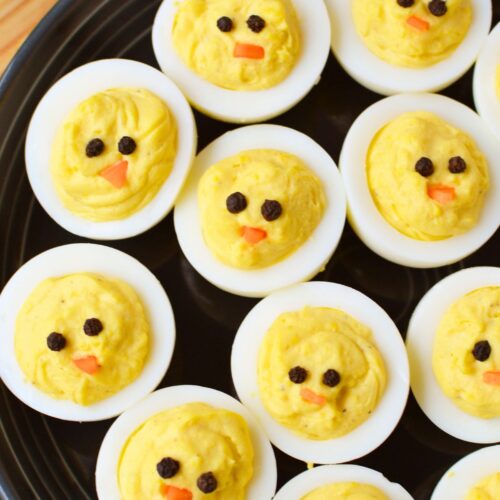 chick deviled eggs for easter.