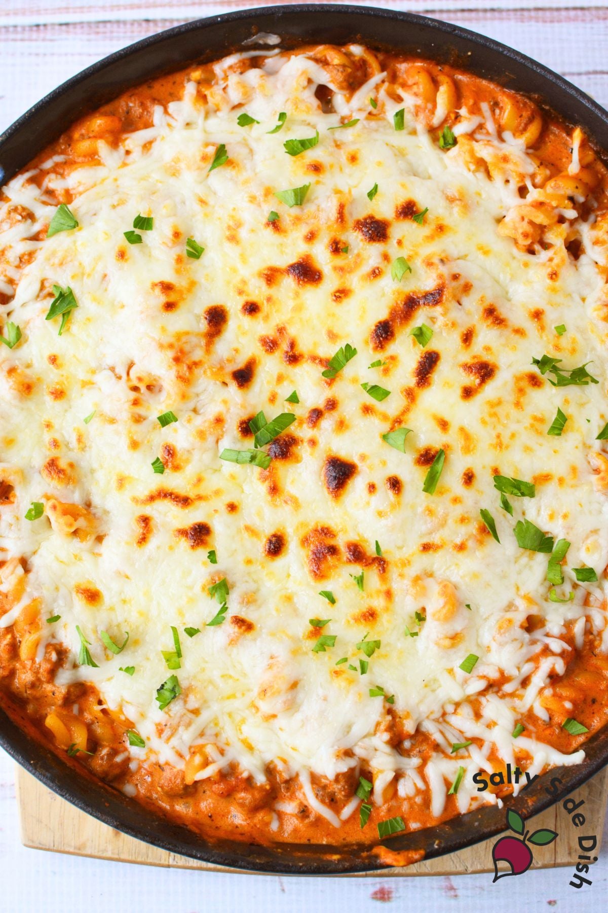 all in one pan easy cheesy pasta dinner with ground beef and mozzarella