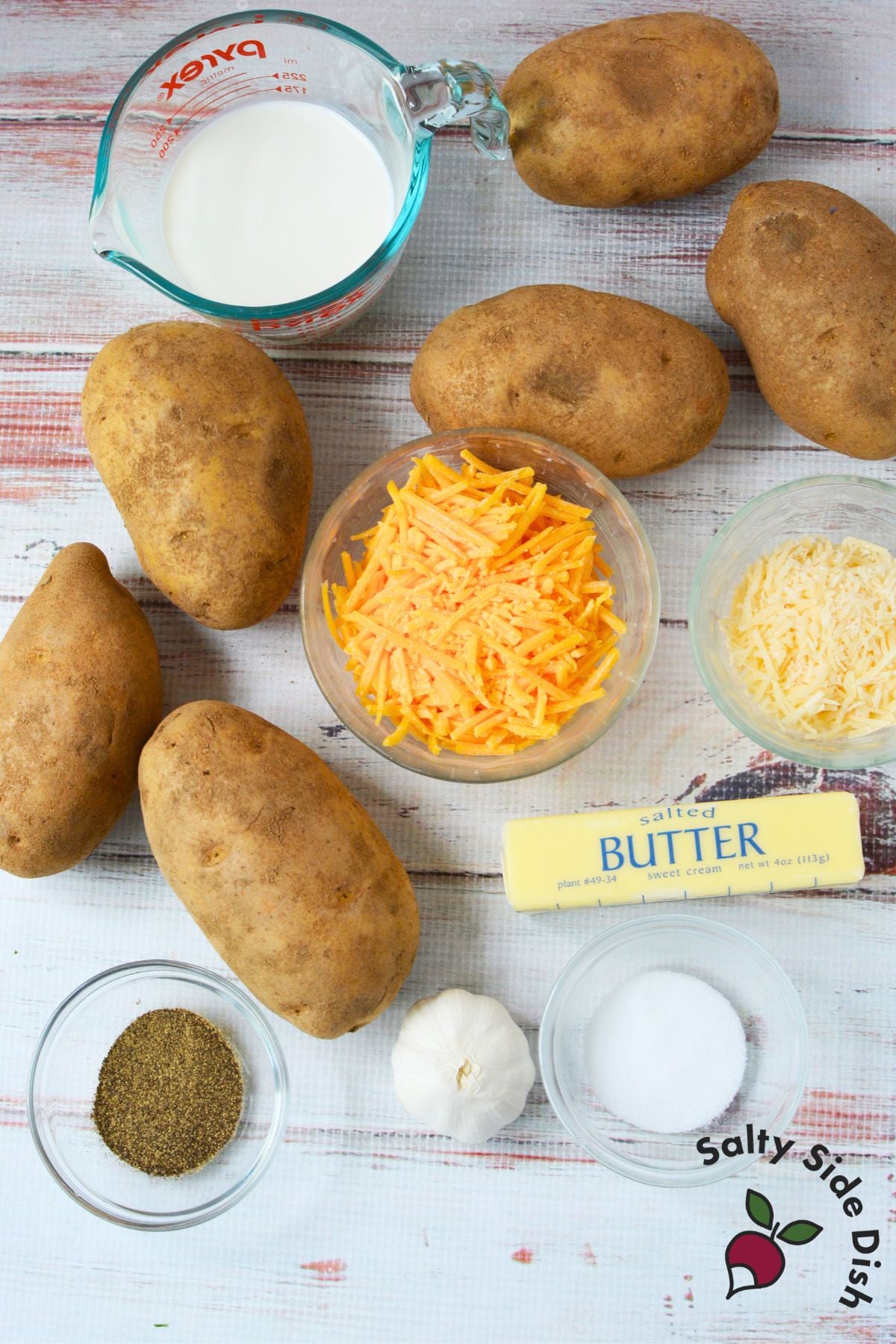 ingredients for homemade potato gratin