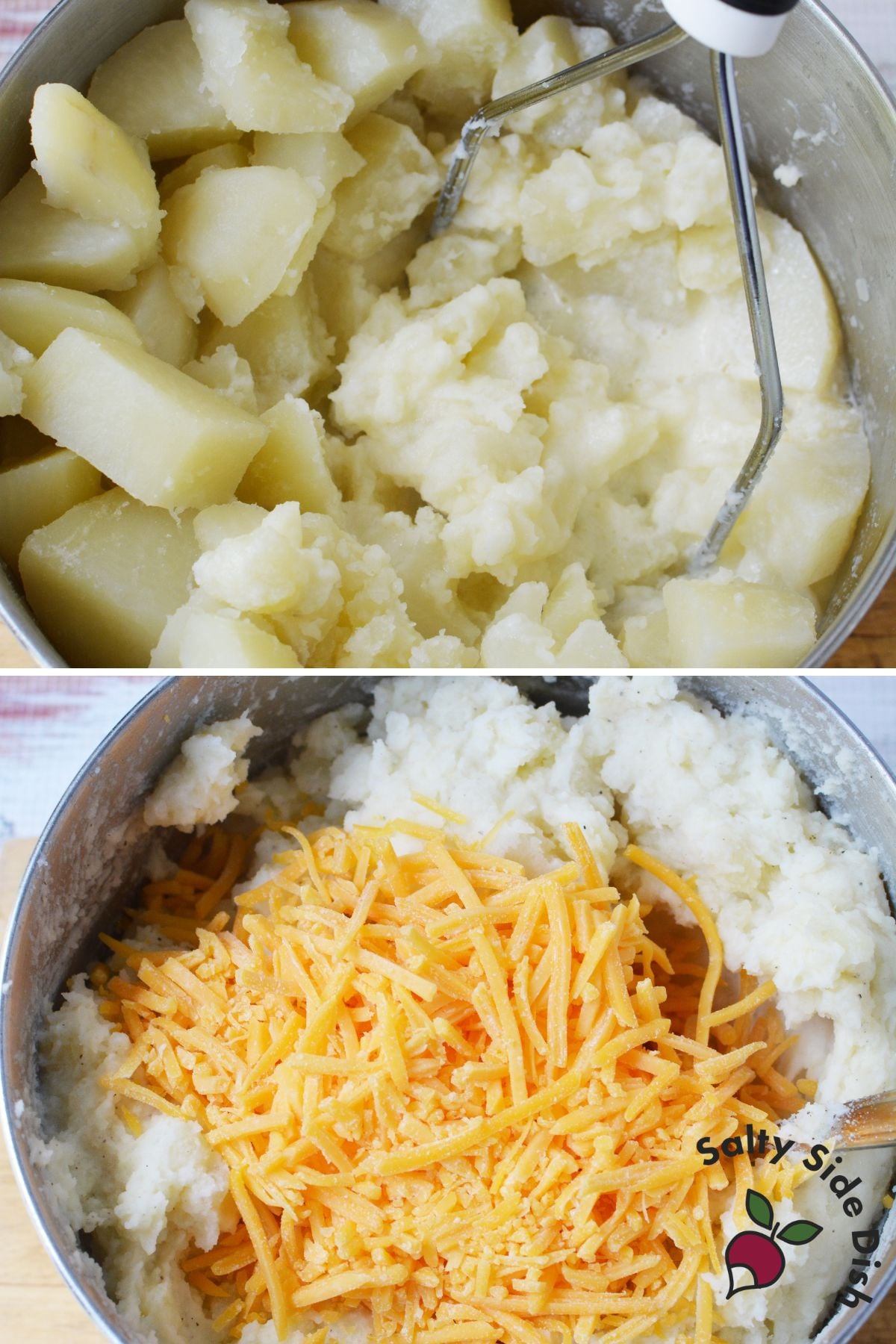 mashing potatoes
